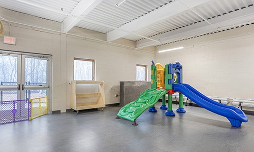 indoor playground, double slide
