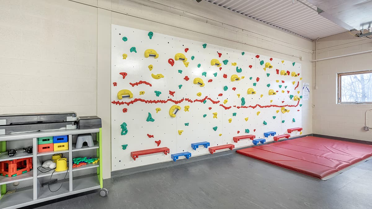 colorful indoor climbing wall