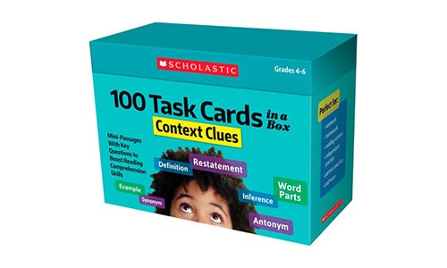blue box of task cards