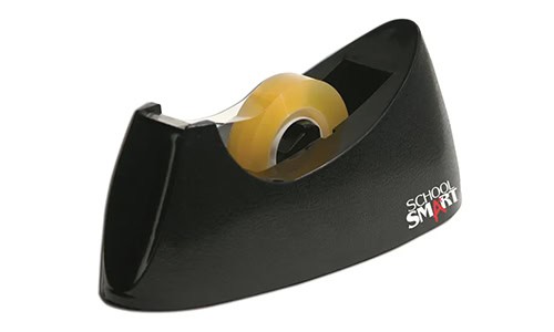 black tape dispenser with scotch tape roll