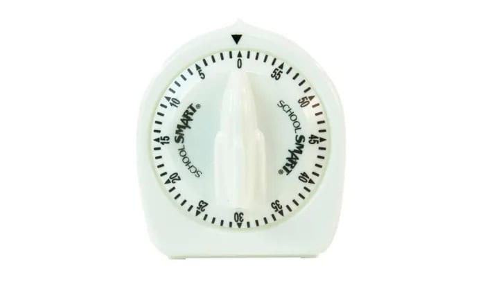 white kitchen timer