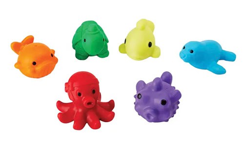 set of colorful manipulatives in different shapes of sea animals